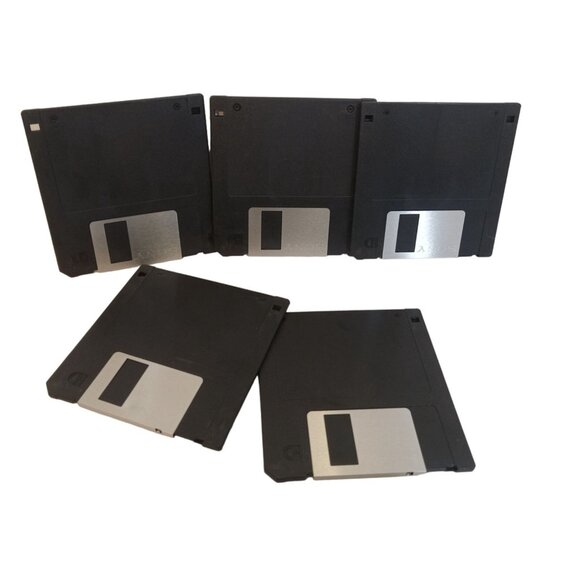 Sony Floppy Disc Black Set Of 5 Desktop Computer Flat Thin - Picture 4 of 4